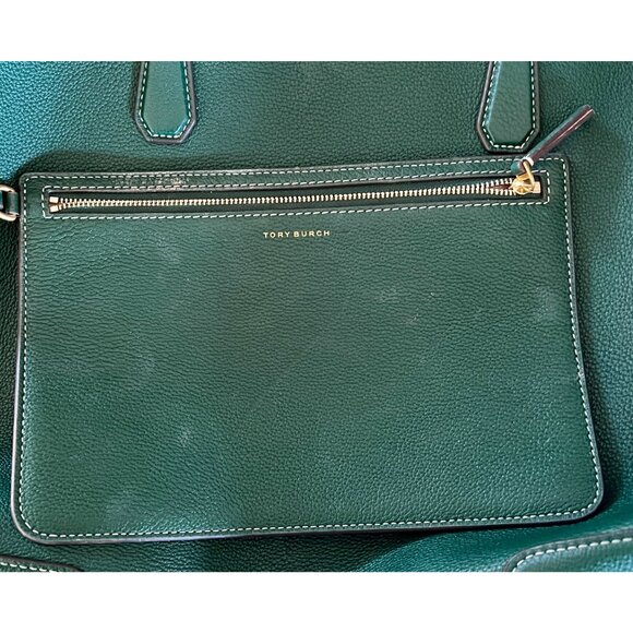 RARE!! AUTHENTIC TORY BURCH KELLY GREEN AND PINK LEATHER PERRY TOTE SHOULDER BAG - Picture 12 of 12